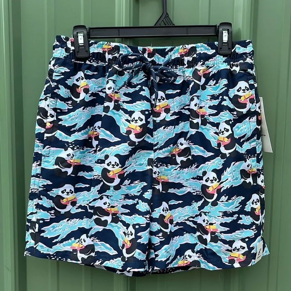 Men's Elastic Waist Swim Trunks Shorts 6" Inseam Beach Vacation Size S